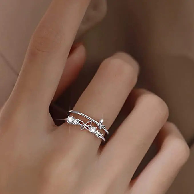 Symmetry Luxe™ Silver Butterfly Orbit Ring