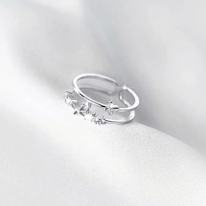 Symmetry Luxe™ Silver Butterfly Orbit Ring