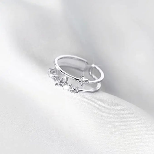 Symmetry Luxe™ Silver Butterfly Orbit Ring