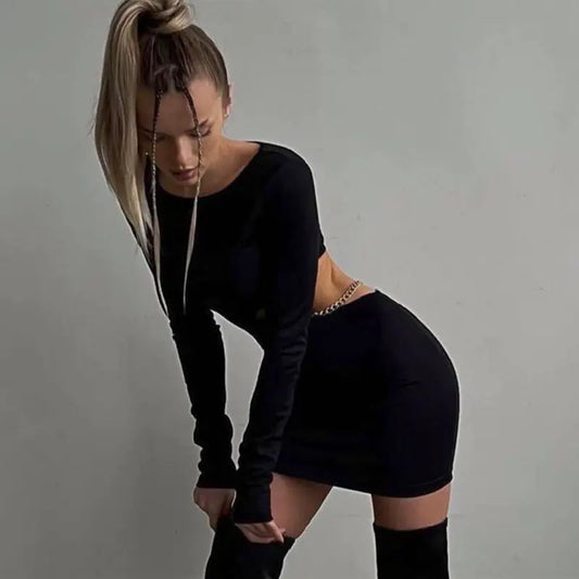 Symmetry Luxe™ Midnight Aura Cut-Out Dress